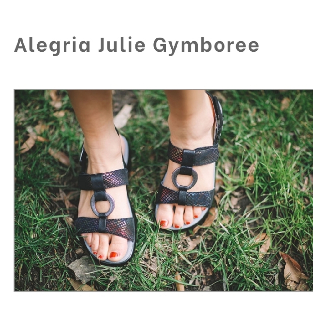 Alegria Julie Gymboree Black Iridescent Slingback Sandals Size 38